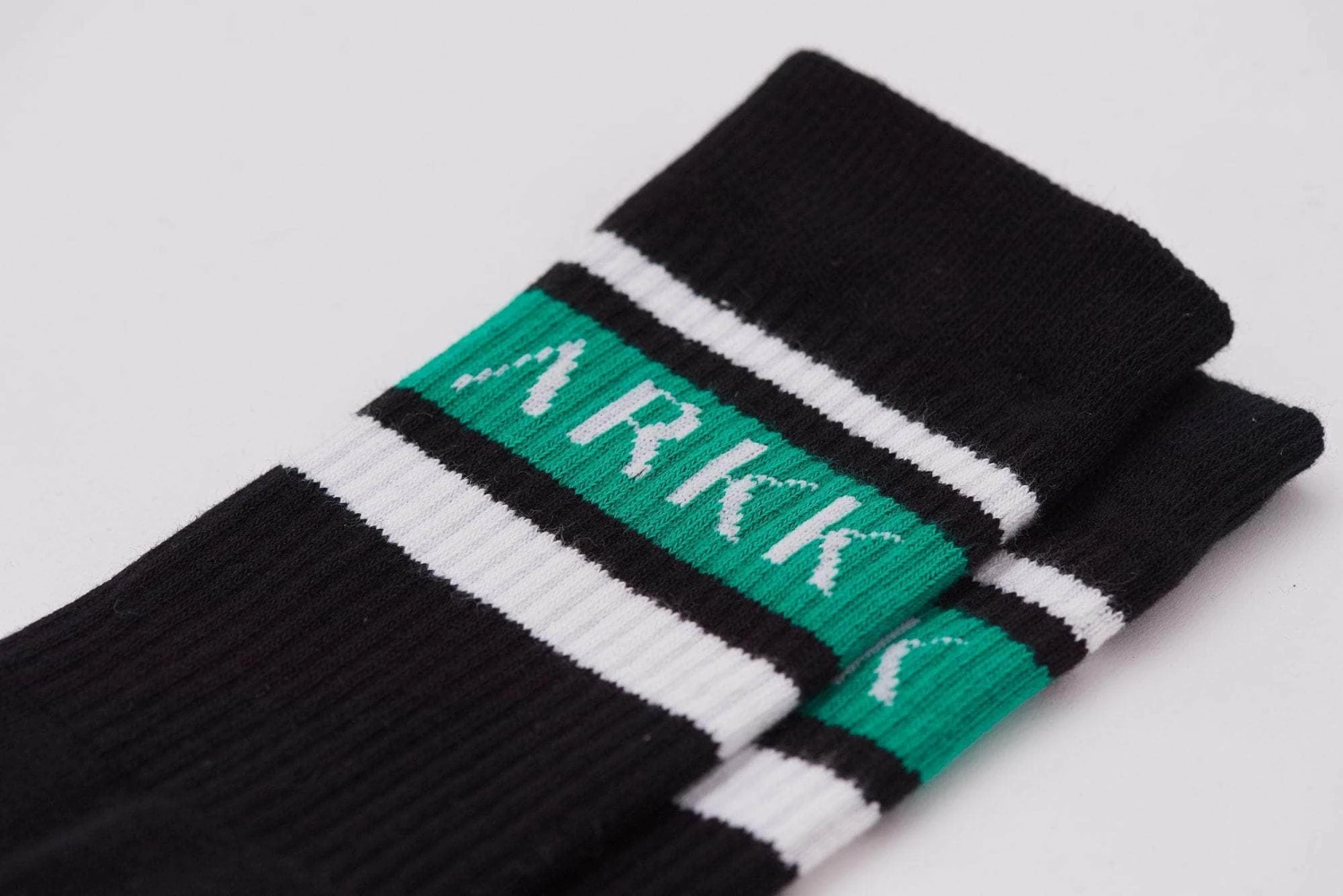 The High Sock - Striped Black Soft Teal 4 The High Sock - Striped Black Soft Teal - Image 2
